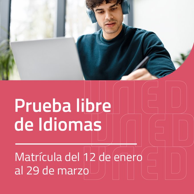 Abierto hasta el 29 de marzo el plazo de la prueba libre de Idiomas de la UNED 